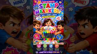 🔥 Kids Are Fighting For These Stamp Markers 😱 | 6 Color Roller Stamp Pens Unboxing ✨