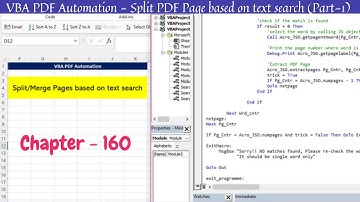 VBA PDF Automation - Split pdf pages based upon text search (Part-1)