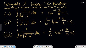 Section 5.7: Integrals of Inverse Trig Functions