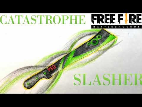 How to draw Catastrophe Slasher || Vẽ Dao Thanh Trừng || Garena Free Fire