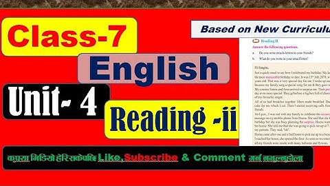 Grade 7 English Chapter 4 Reading ii