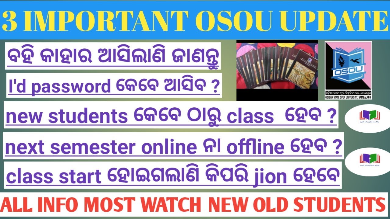 most important information for all osou students ! book ! classes ! online exam ! New students I'd 👍