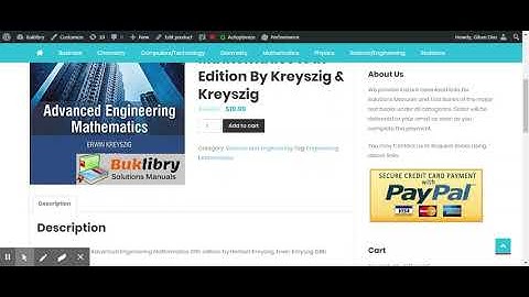 Solutions Manual Advanced Engineering Mathematics 10th edition by Kreyszig & Kreyszig