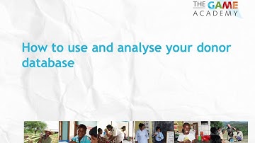 How to use and analyse your donor database (English)
