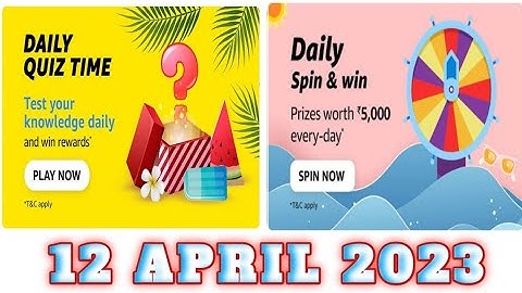 Amazon Funzone Quiz Answers Today| 12 APRIL 2023|  @dailyquiztime #amazon #amazonfunzon