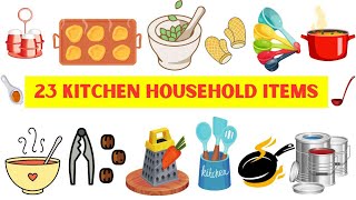 23 Kitchen Household Items | Kitchen Vocabulary | #learnenglish #englishvocabulary