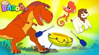 BOAT RIDE with a T-REX | Club Baboo | 1 HOUR Very Funny Dinos Video for Kids | T-Rex Triceratops LOL