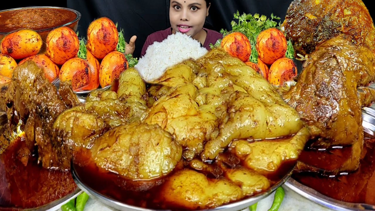 Eating Show Mutton Fat Curry Rice Asmr Eating Egg Mukbang Eating Video Chicken Curry Fish Head Curry