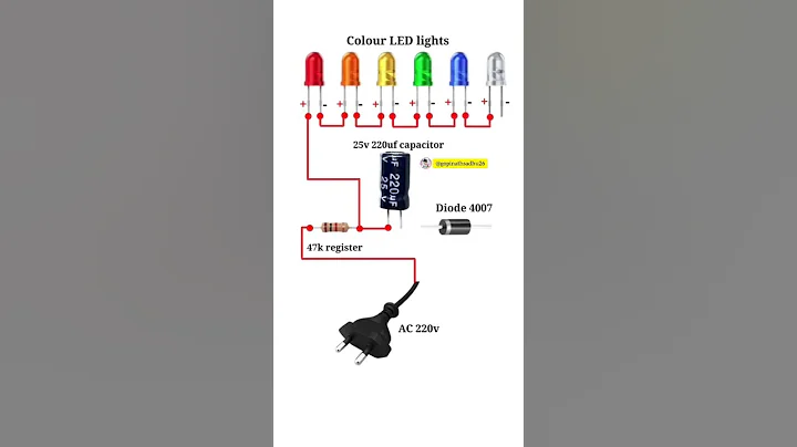 Colour LED Lights Connection With Capacitor & diode 💡💡 # #electronics @gopinathsadhu26