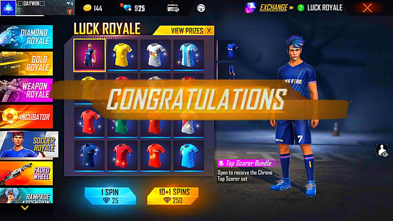 SPIN 😍 SOCCER ROYALE ✔️ THE BEST LUCK 🔥 FREE FIRE