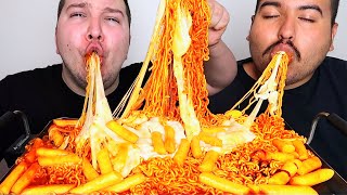 THE BEST SPICY CHEESY RICE CAKES WE'VE EVER MADE • Mukbang & Recipe