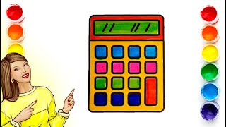 How to paint a calculator on easy way | Simple drawing idea | Color step by step for beginners | Art