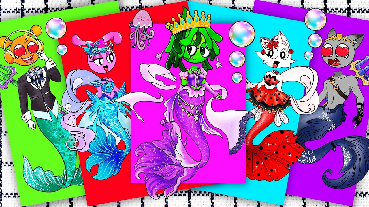 [ASMR Sticker Book] Incredibox Sprunki Fantasy Edition With The Magical Mermaid Palace 👑🧜‍♀️ SUS MOD