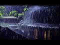 10 Hours of Heavy Rain on Metal Roof with Frogs and Crickets | Fall Asleep Fast