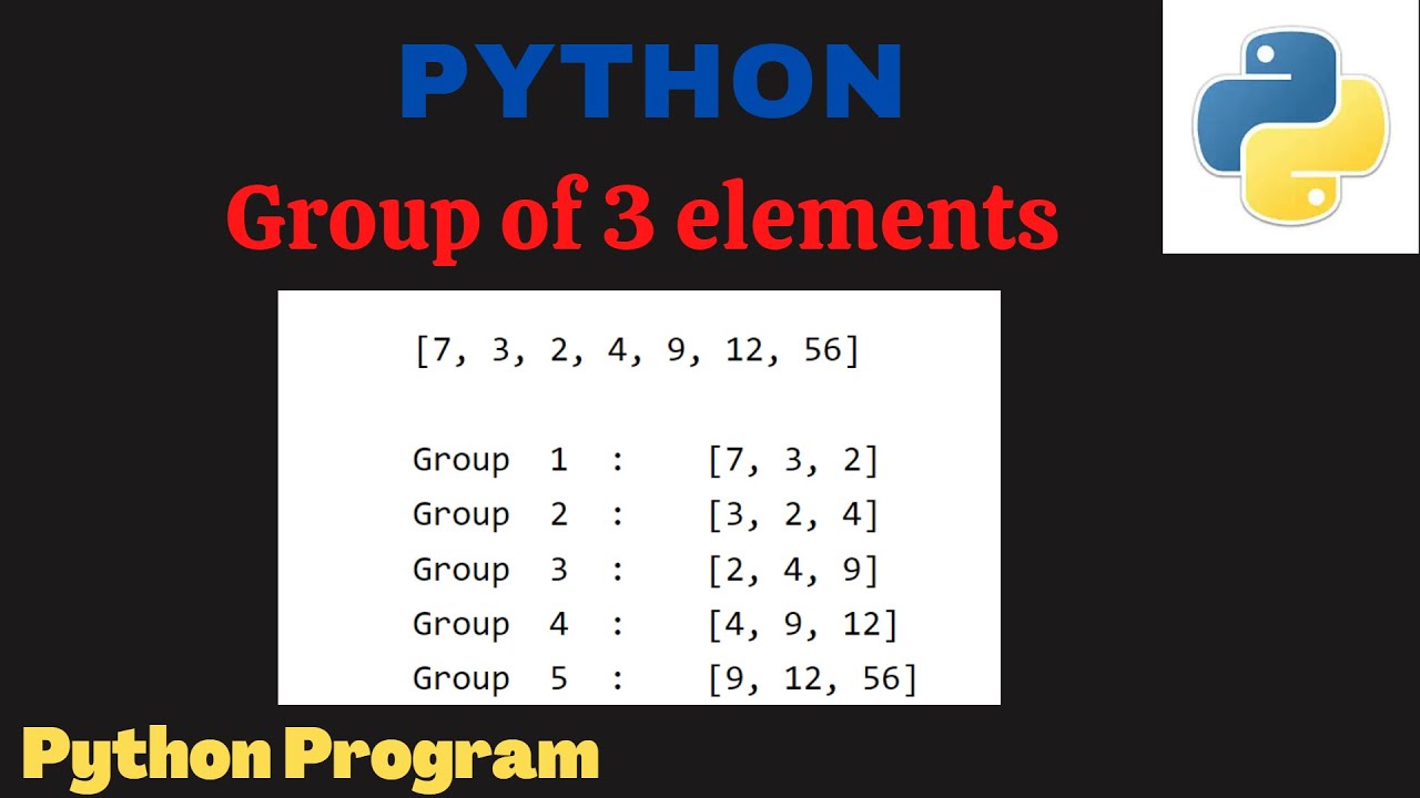 Python Code | Difference between 1st and last element in a group of 3 elements | 