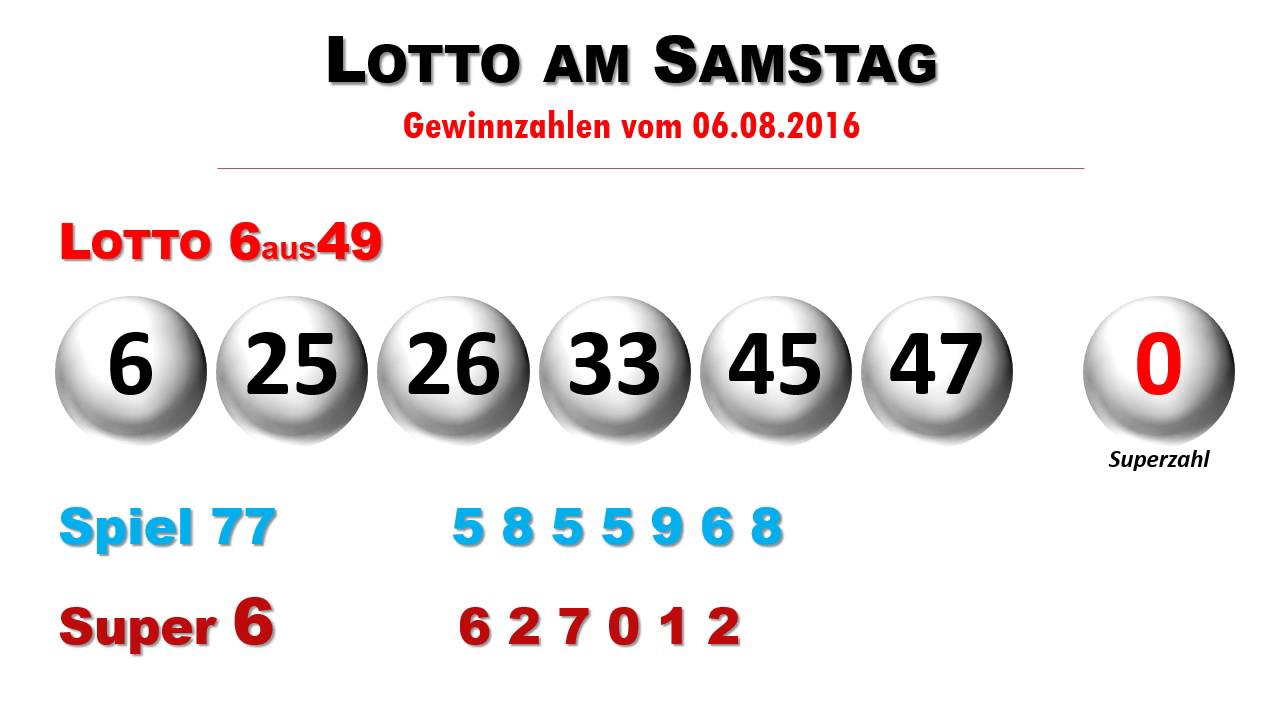 Lotto 6 Aus 49 Samstag Gewinnzahlen