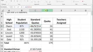 Apportionment - Webster's Method