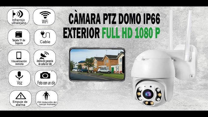 Cámara Ip Exterior Ptz Wifi Hd 1080P Alarma Robotizada 360° Smart Home