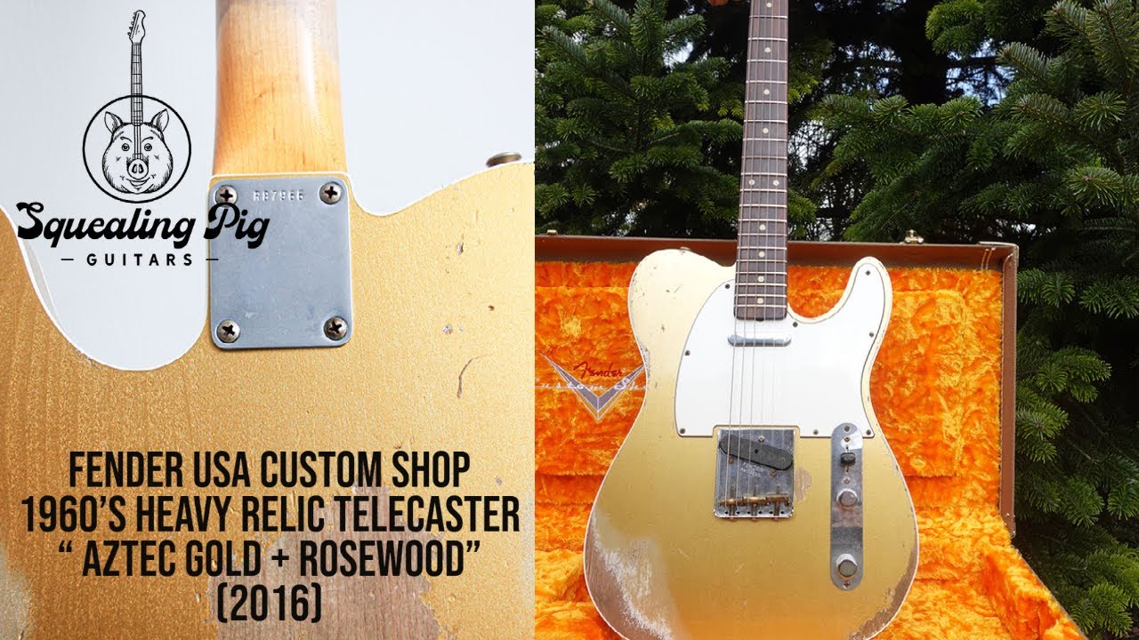 FENDER USA Custom Shop 1960's Heavy Relic Telecaster " Aztec Gold + Rosewood" (2016) Serial-R87966