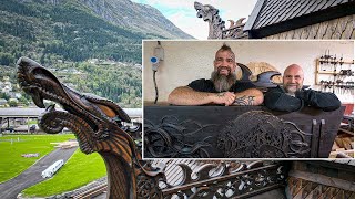 Tatoo artists make wooden carvings for a brand new ancient stave church – with CNC and 3D-models