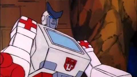 Huffer unimpressed by Dinobots, Autobots unimpressed by Huffer.