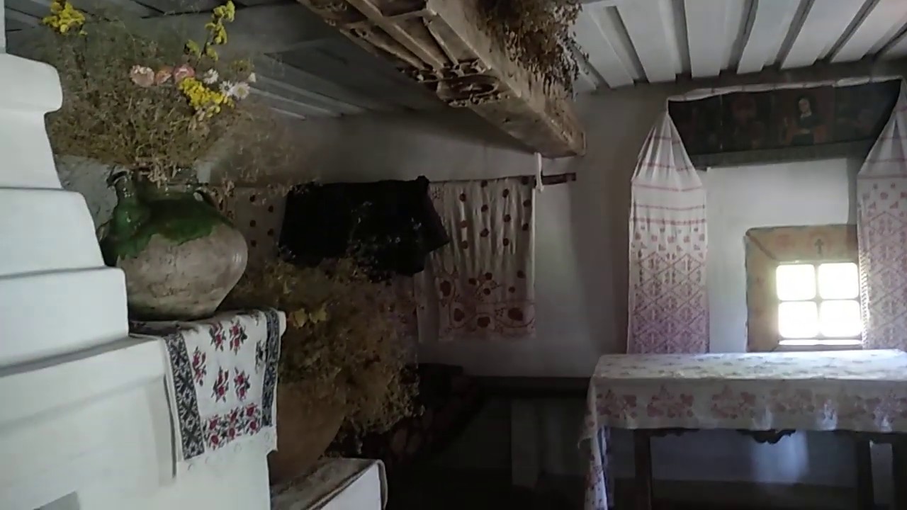 Обычная хата в древности изнутри. - YouTube