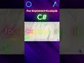 For in C# explained with Simple Example