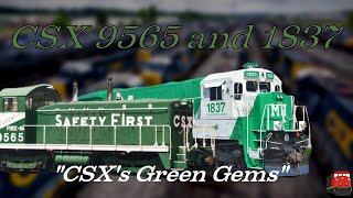 Csx 9565 And 1837 - Csxs Green Gems