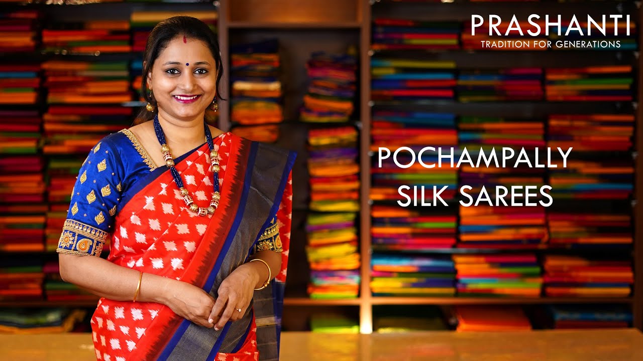 6.3 m (with blouse piece) Wedding Pochampally Ikkat Traditional Silk Sarees