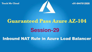 Configure Inbound NAT Rules in Azure Load Balancer | Azure-AZ-104