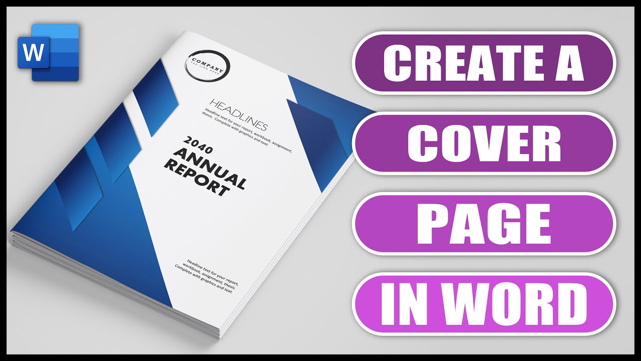 how to create a cover page using word