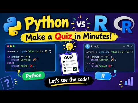 Python 🐍 vs R 📊: Make a Quiz in Just 50 seconds ! 🤯