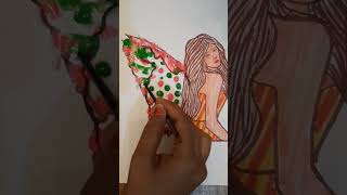 thread art | how to make a beautiful fairy girl art artist painting