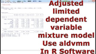 Adjusted limited dependent variable mixture model Use aldvmm With (In) R Software