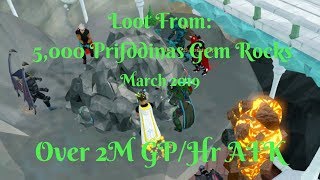 Loot From 5,000 Prifddinas Gem Rocks - March 2019 - Over 2m GP/Hr AFK