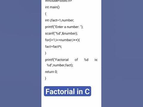 Factorial Program in C | C Programming - YouTube
