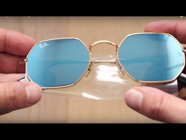 ray ban hexagonal flat lenses blue