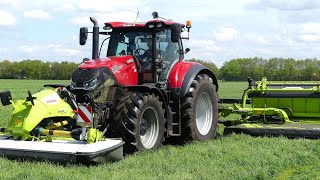 Gras maaien met de nieuwe Claas Disco 9700 met auto swather Loonbedrijf Sandee.