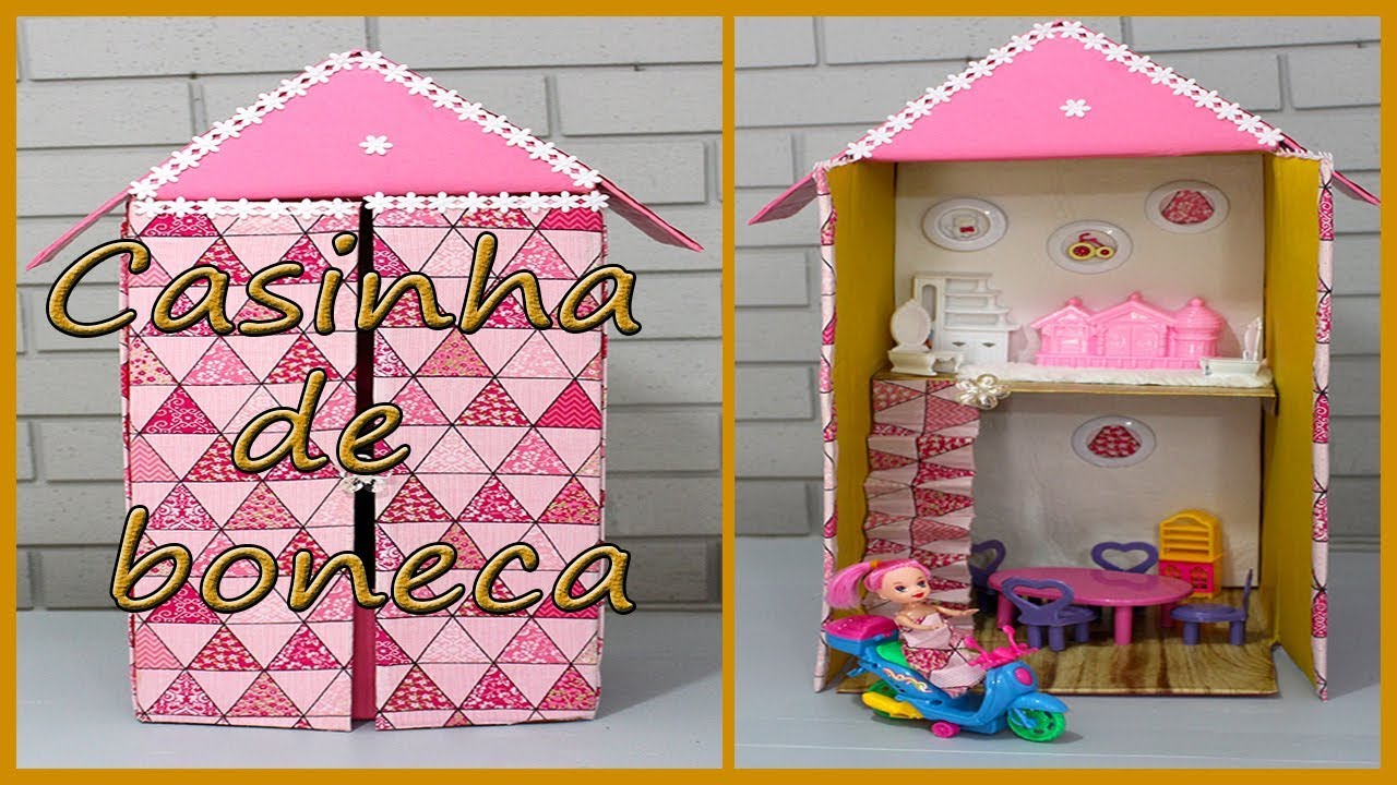 Casinha de bonecas de papelao