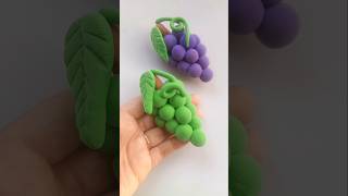 DIY idea 💞 How to make easily grapes 🍇 with Super clay #trend​ #clay​ #music​ #funny​ #clay​