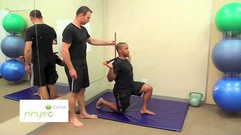 IN LINE LUNGE   HALF KNEEL WITH ROTATION