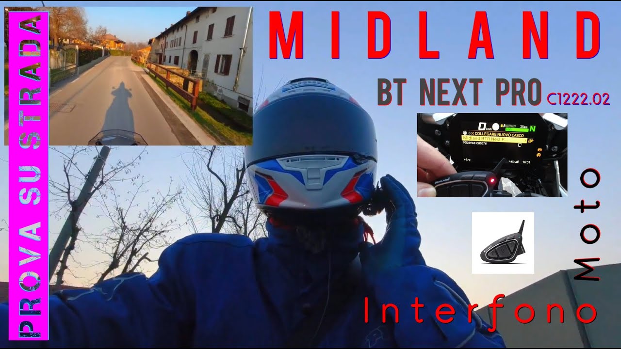 PROVA SU STRADA - INTERFONO MIDLAND BT NEXT PRO - C1222.02 con Speaker  HI-FI Super Bass Sound - YouTube