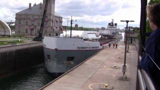 Ship through the Soo Locks in HD 6-9-09