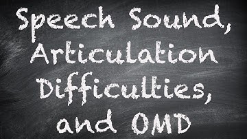 Speech Sound, Articulation Difficulties, and Orofacial Myofunctional Disorders
