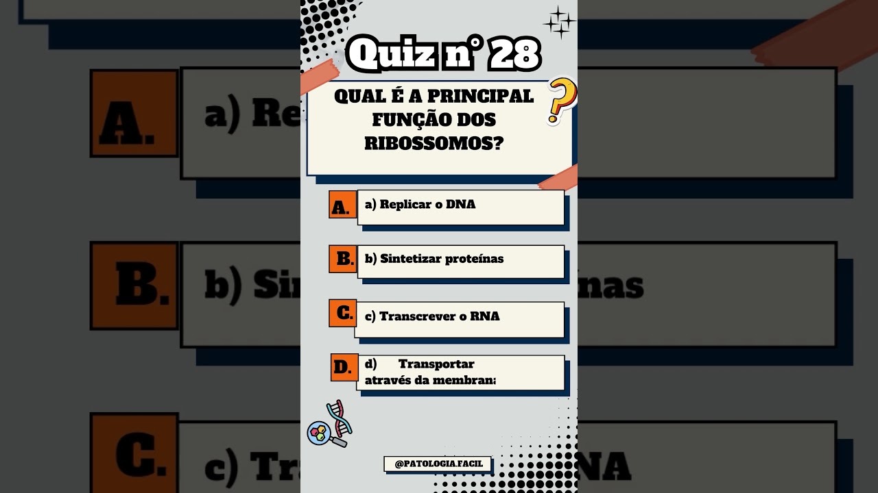 Quiz n° 28 Biologia celular   #quiz  #biomedicina #dna