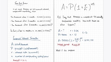 Developing the formula for compound interest