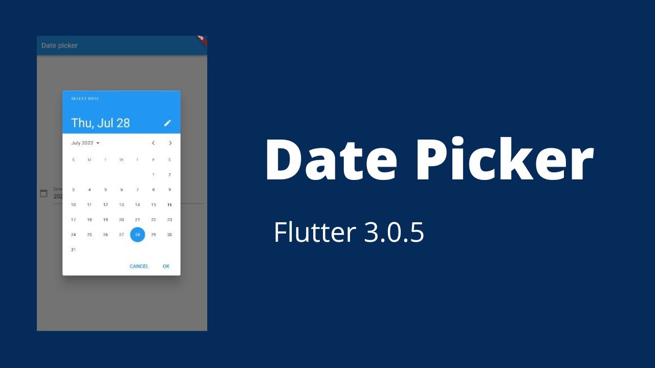 Flutter Tutorial Date Picker In Flutter YouTube