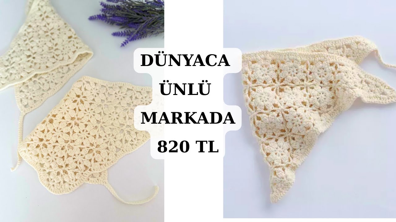 Örgü Saç Bandanası Yapımı // Detaylı Motif Birleştirme Anlatımlı