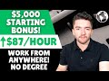 ⬆️$87/HOUR Work From Home Anywhere Jobs with $5,000 Upfront Bonus