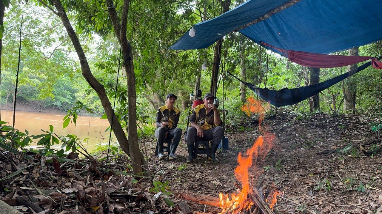 🏕️⛈️🐠ACAMPAMENTO COM MUITA CHUVA E BASTANTE PEIXES